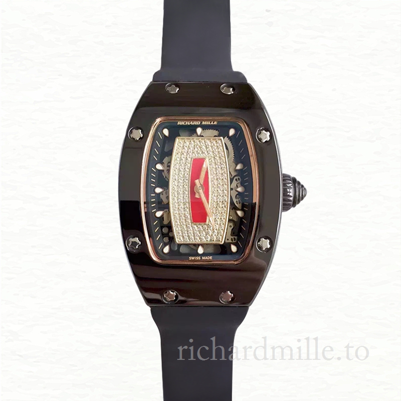Richard Mille RM07-01 Ladies Automatic Rubber Band Watch Ceramics Bezel