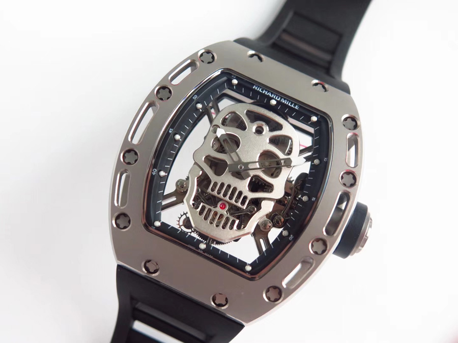 Richard Mille Replica RM 052 Black Rubber Strap Titanium Bezel