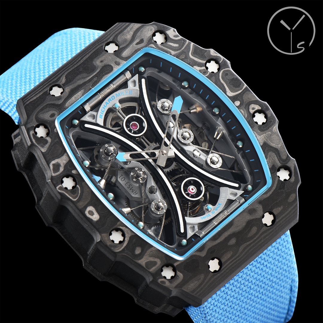 Richard Mille RM53-01 Tourbillon Replica Men's Watch Carbon Fiber Case