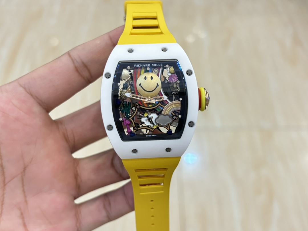 Replica Richard Mille RM 88 Smiley Tourbillon Watch with Gold Smiley Dial