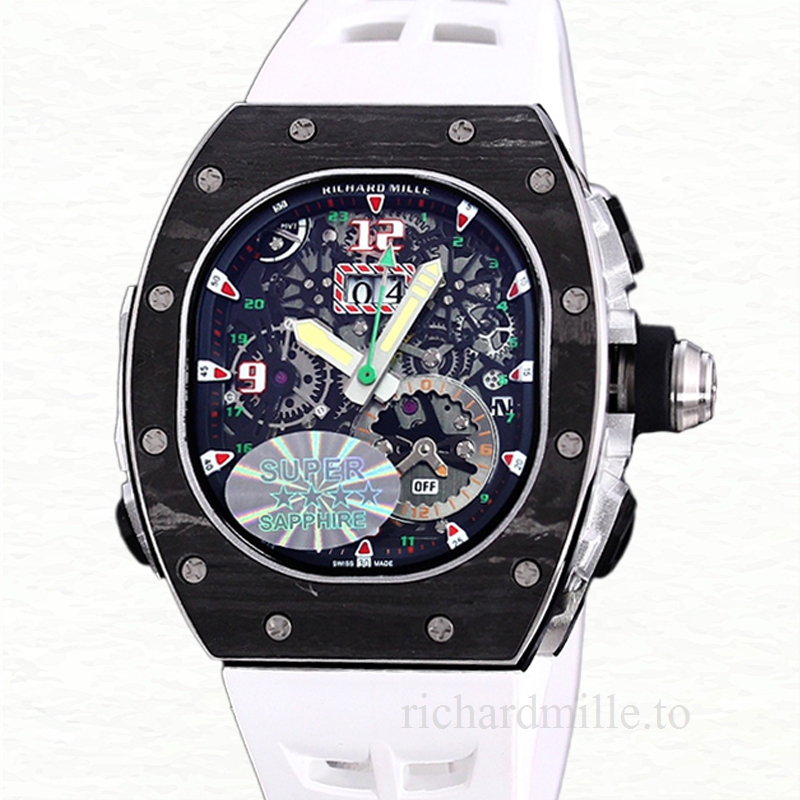 Richard Mille RM 62-01 Men Automatic Watch Carbon Fiber Transparent Dial